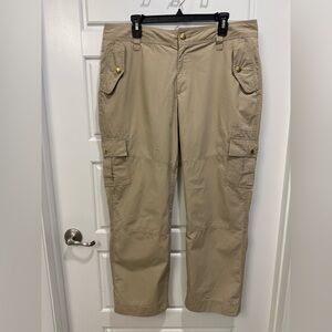 American Living Tan Cargo Pants with Utility Design Size 14 100%cotton